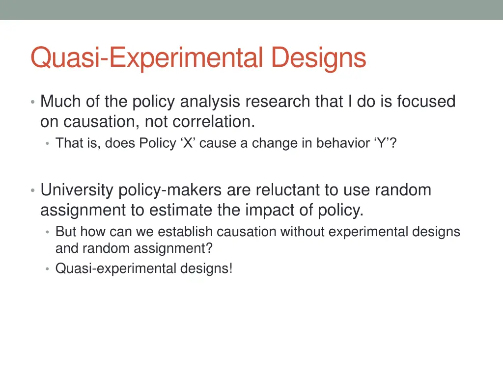 quasi experimental designs