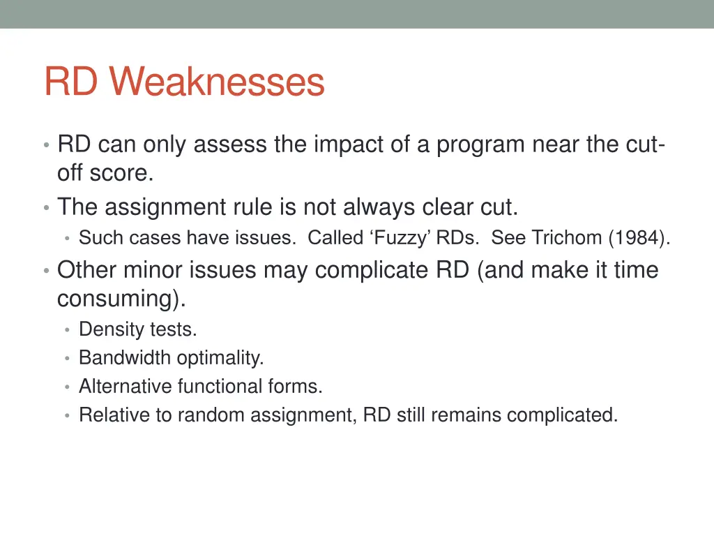 rd weaknesses
