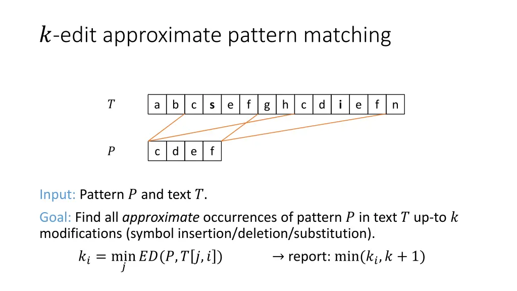 edit approximate pattern matching