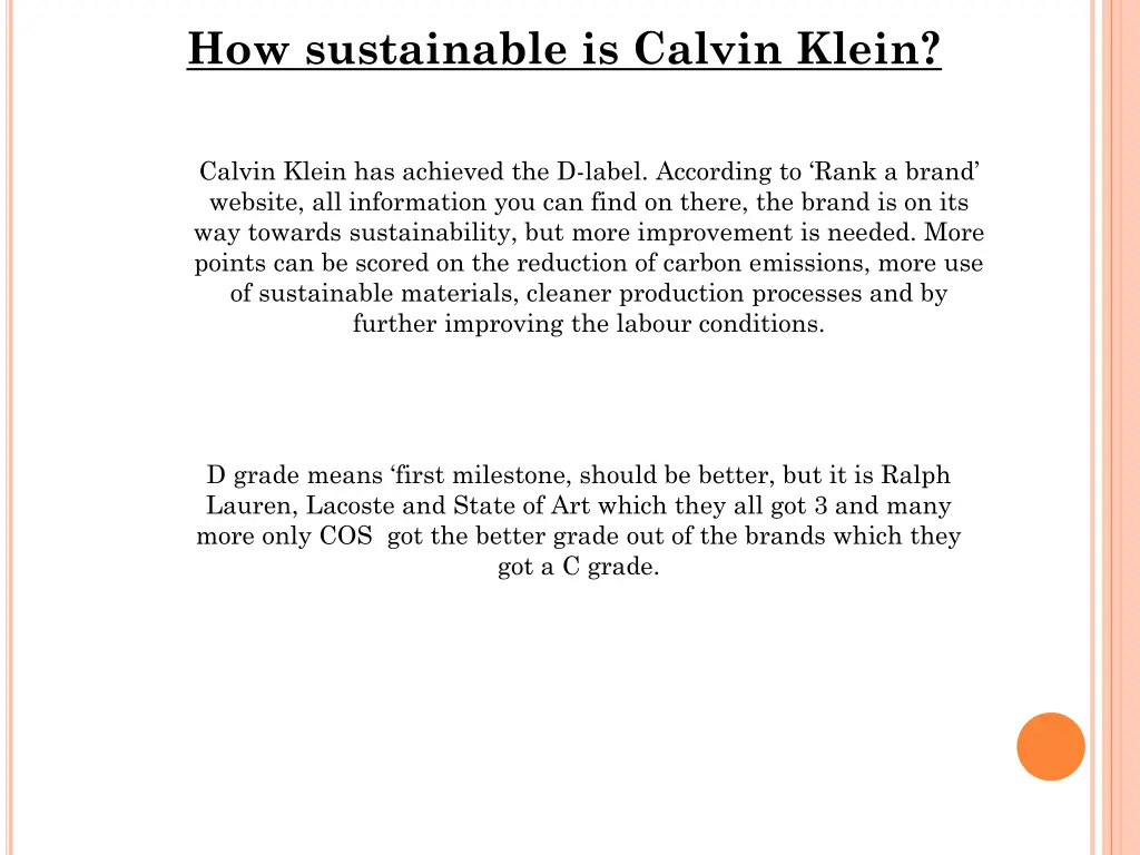 how sustainable is calvin klein