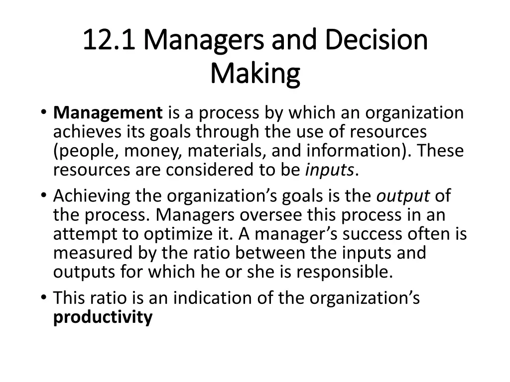 12 1 managers and decision 12 1 managers