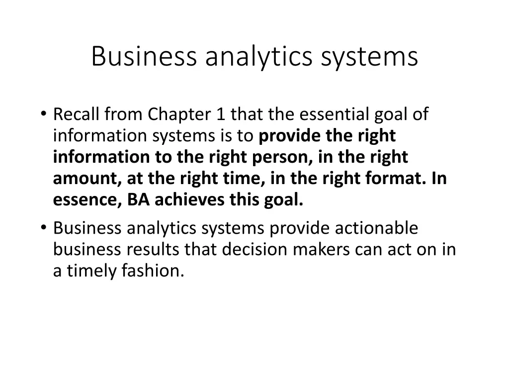 business analytics systems