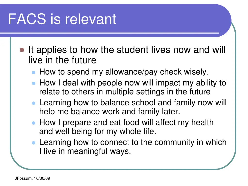facs is relevant