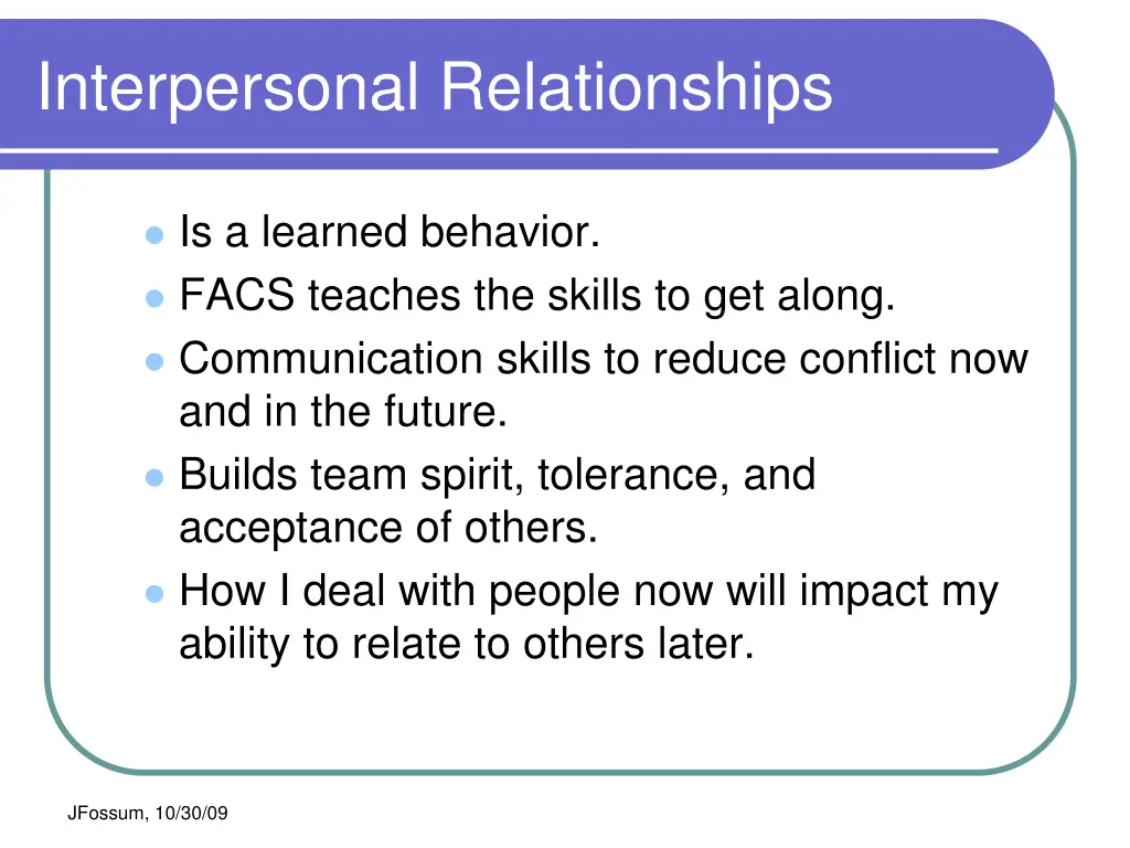 interpersonal relationships