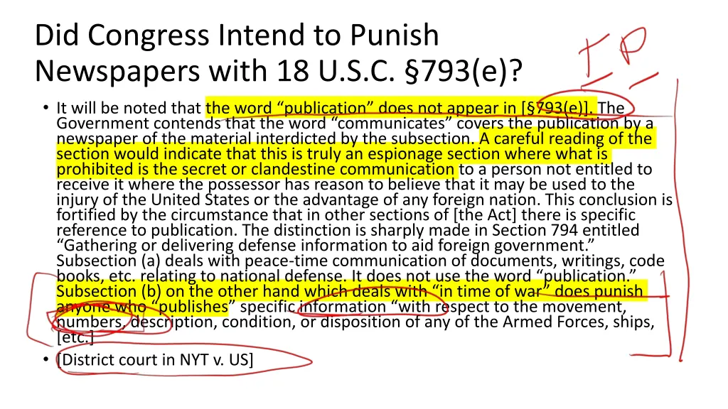 did congress intend to punish newspapers with