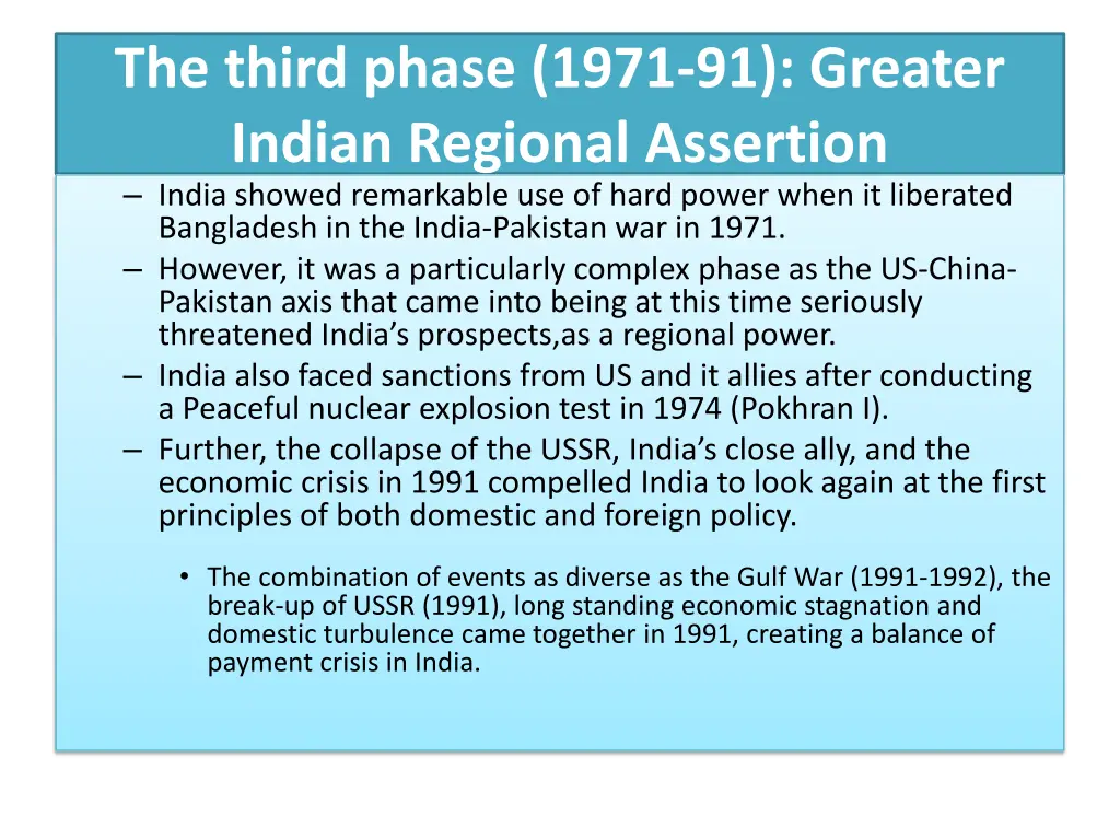 the third phase 1971 91 greater indian regional