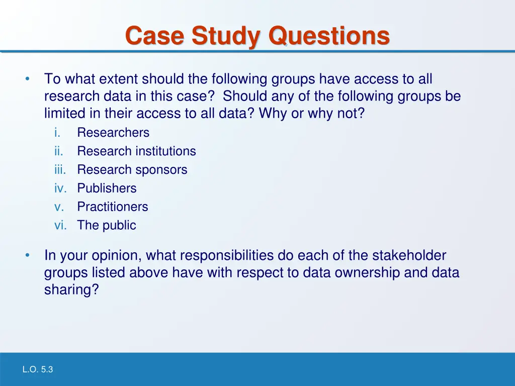 case study questions 1