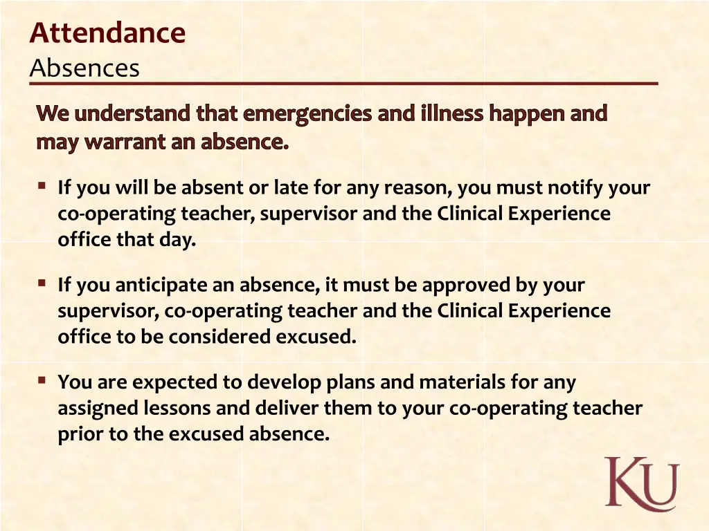 attendance absences