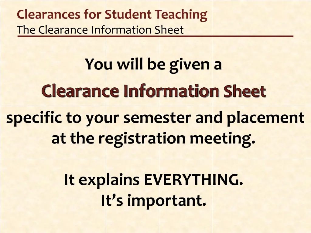 clearances for student teaching the clearance