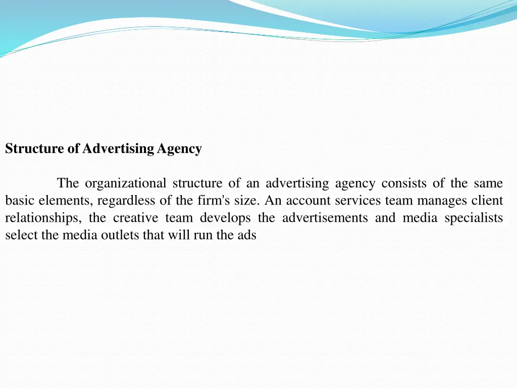 structure of advertising agency