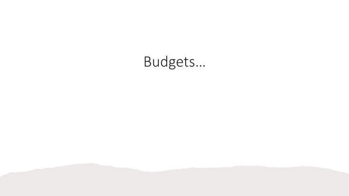budgets