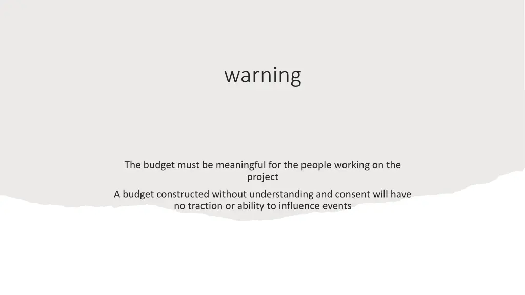 warning