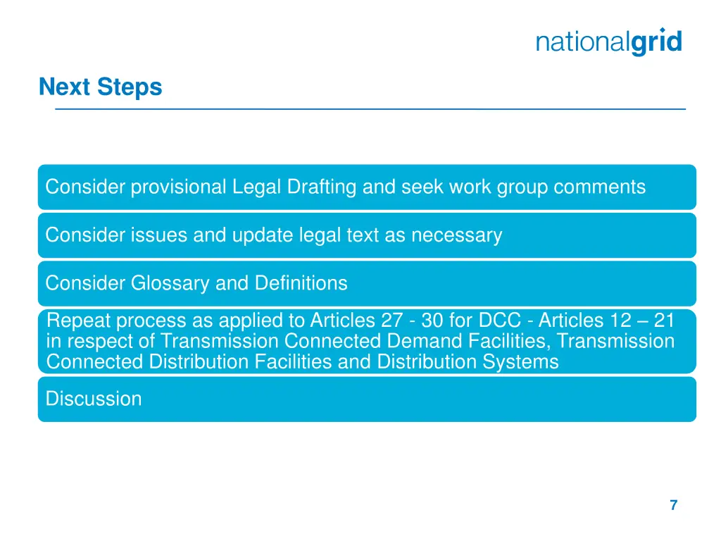 next steps