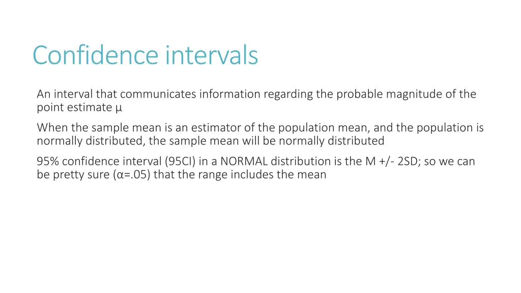confidence intervals