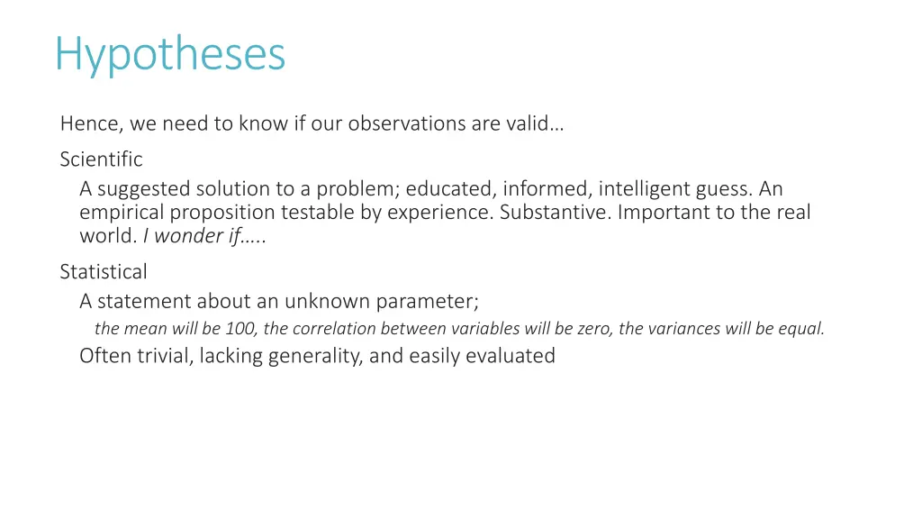 hypotheses
