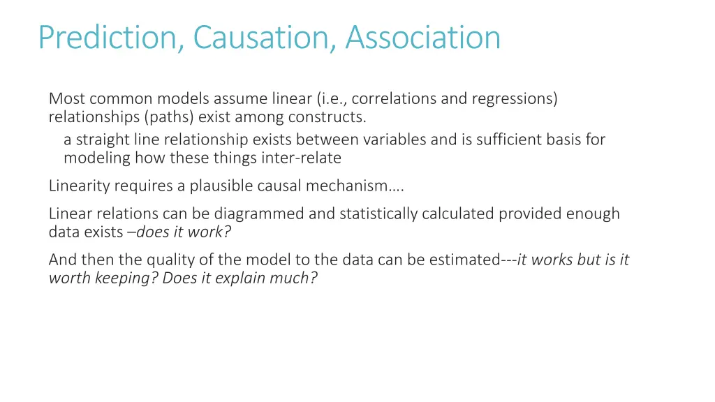 prediction causation association
