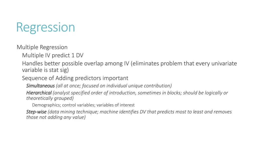 regression