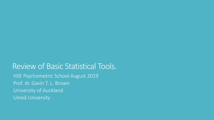 review of basic statistical tools