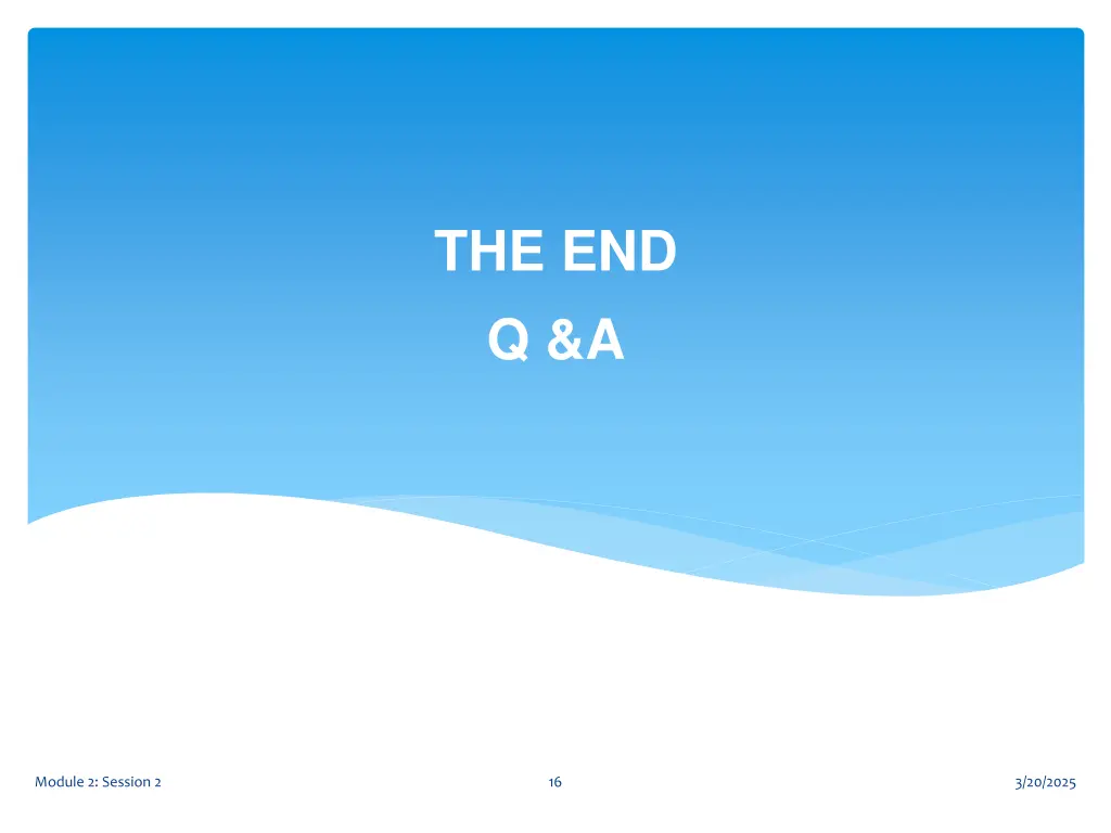 the end