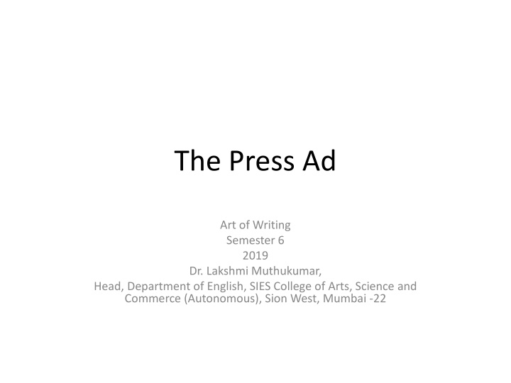 the press ad