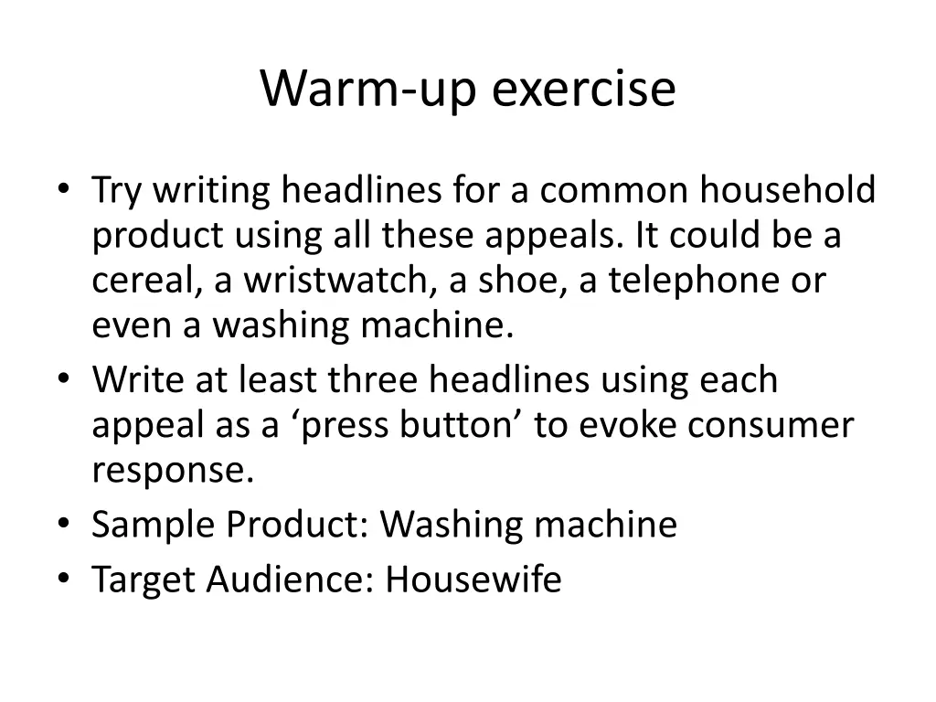warm up exercise