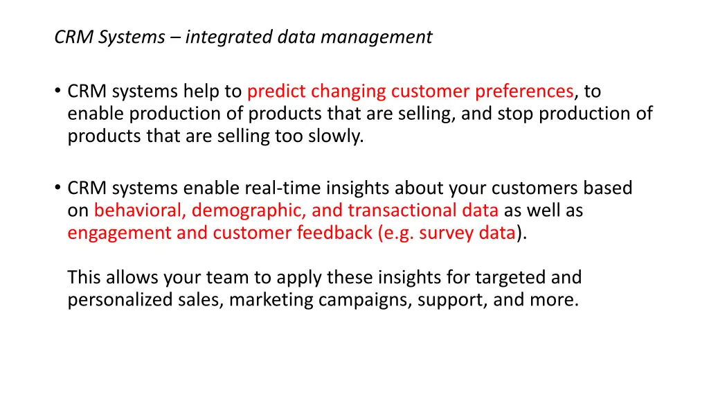 crm systems integrated data management