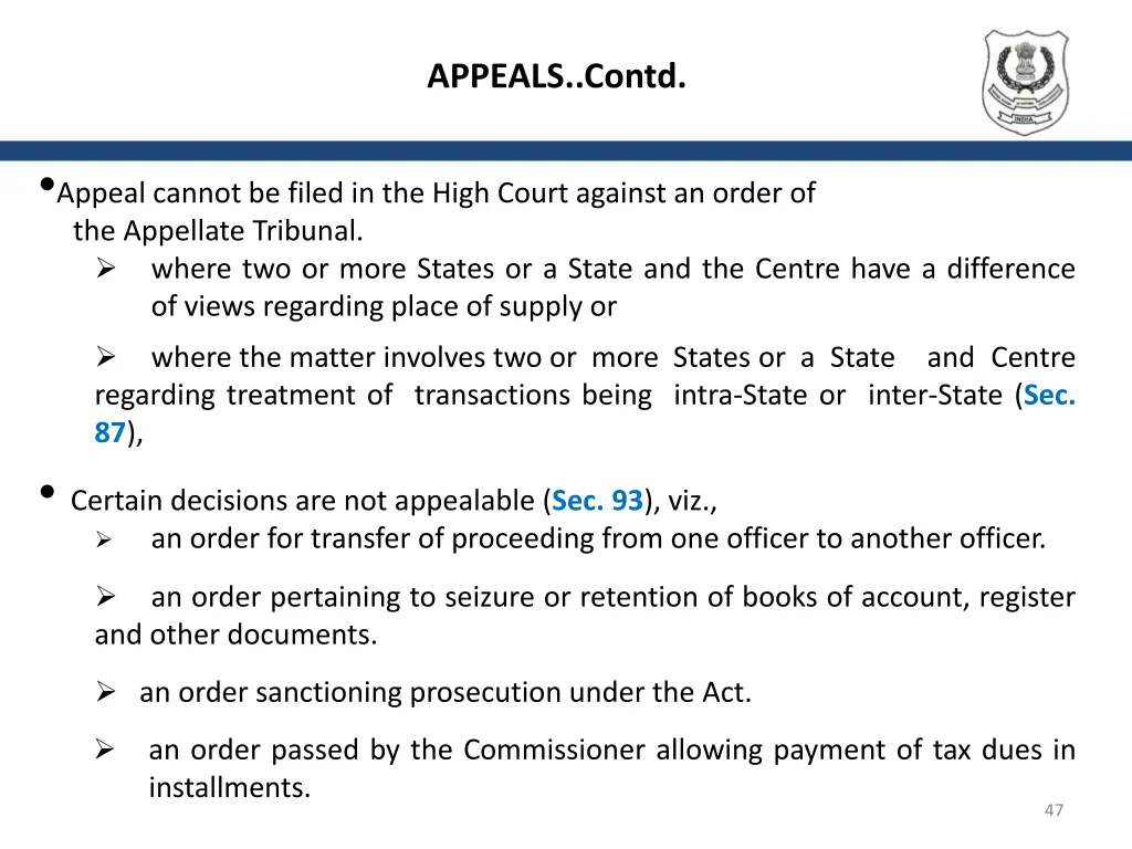 appeals contd