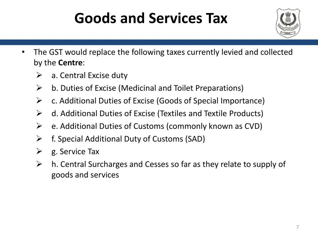 goods and services tax