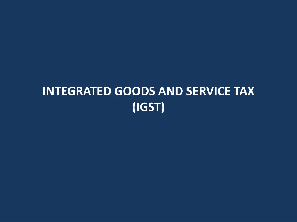 integrated goods and service tax igst