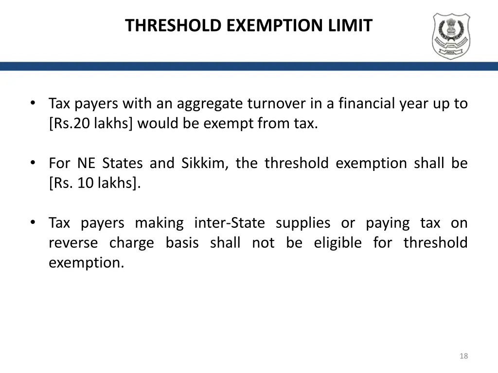 threshold exemption limit