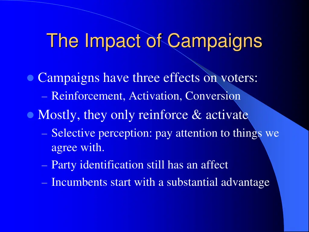the impact of campaigns