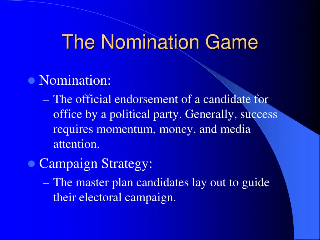 the nomination game