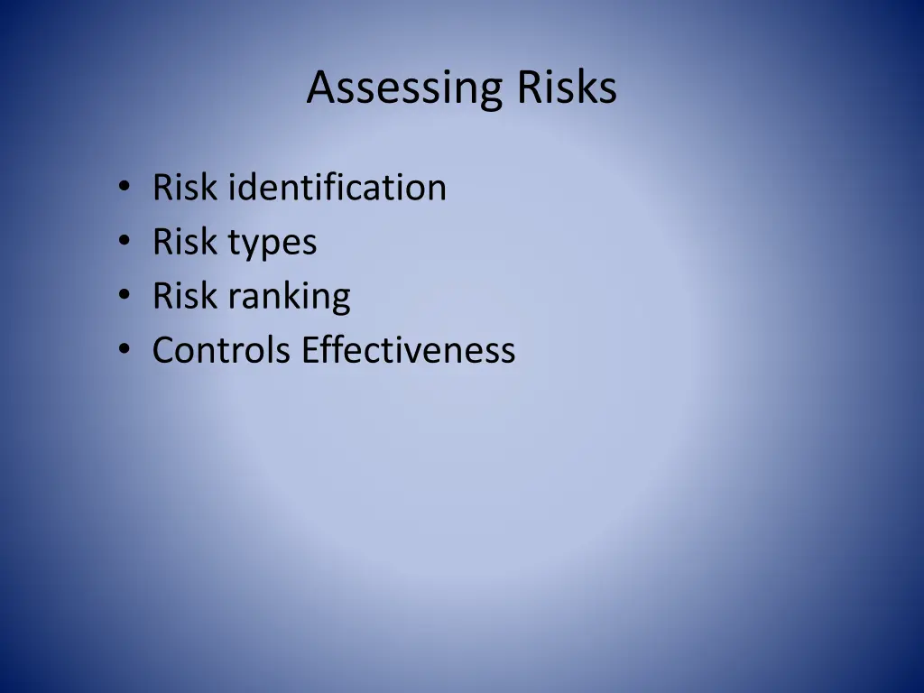 assessing risks