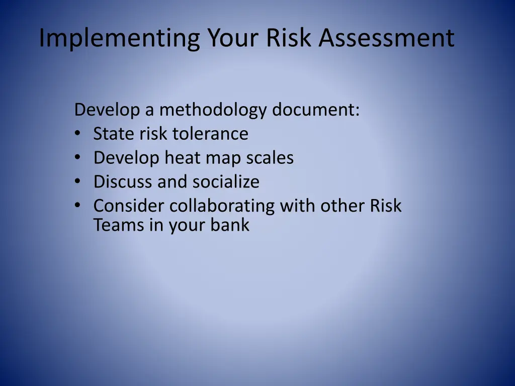 implementing your risk assessment