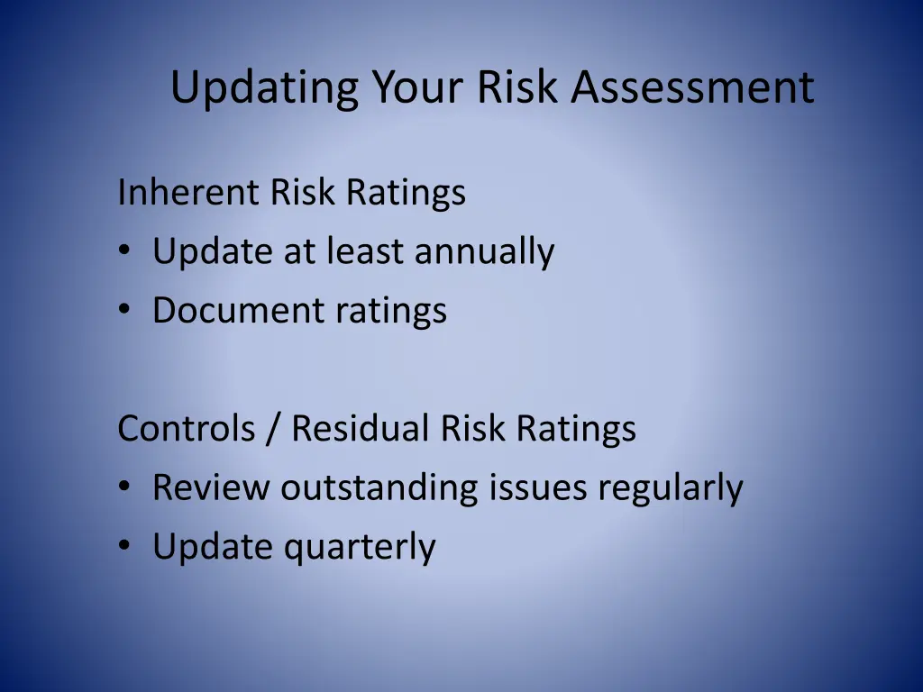 updating your risk assessment
