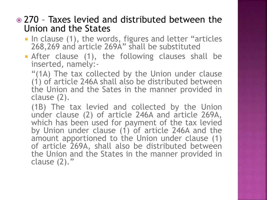 270 taxes levied and distributed between