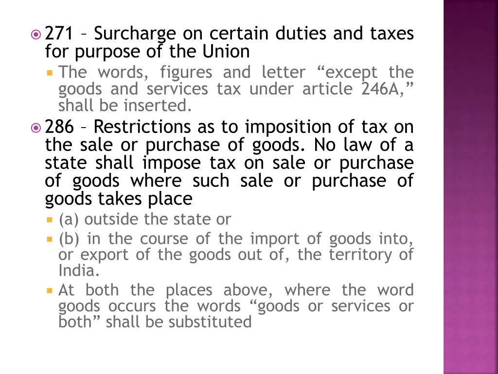 271 surcharge on certain duties and taxes