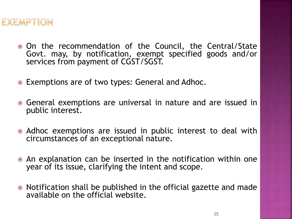 exemption