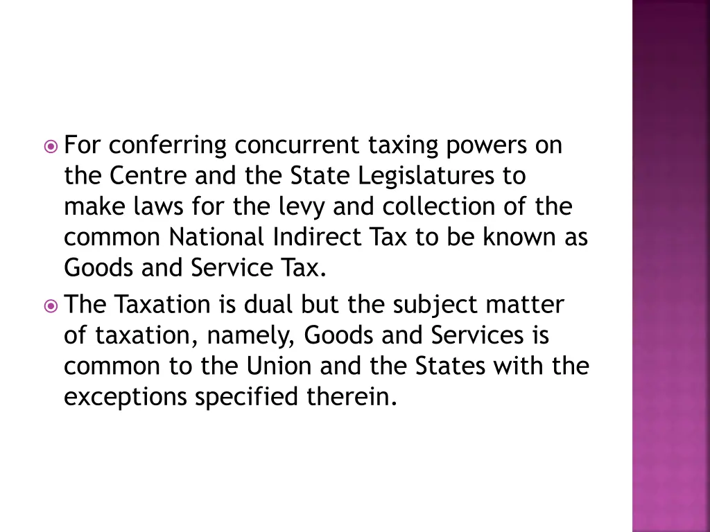for conferring concurrent taxing powers