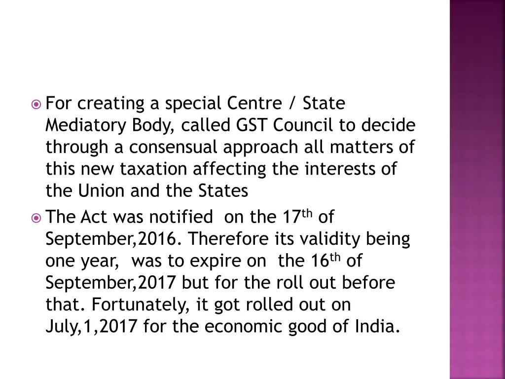 for creating a special centre state mediatory