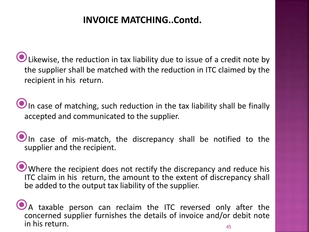 invoice matching contd