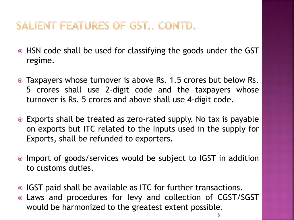 salient features of gst contd 3