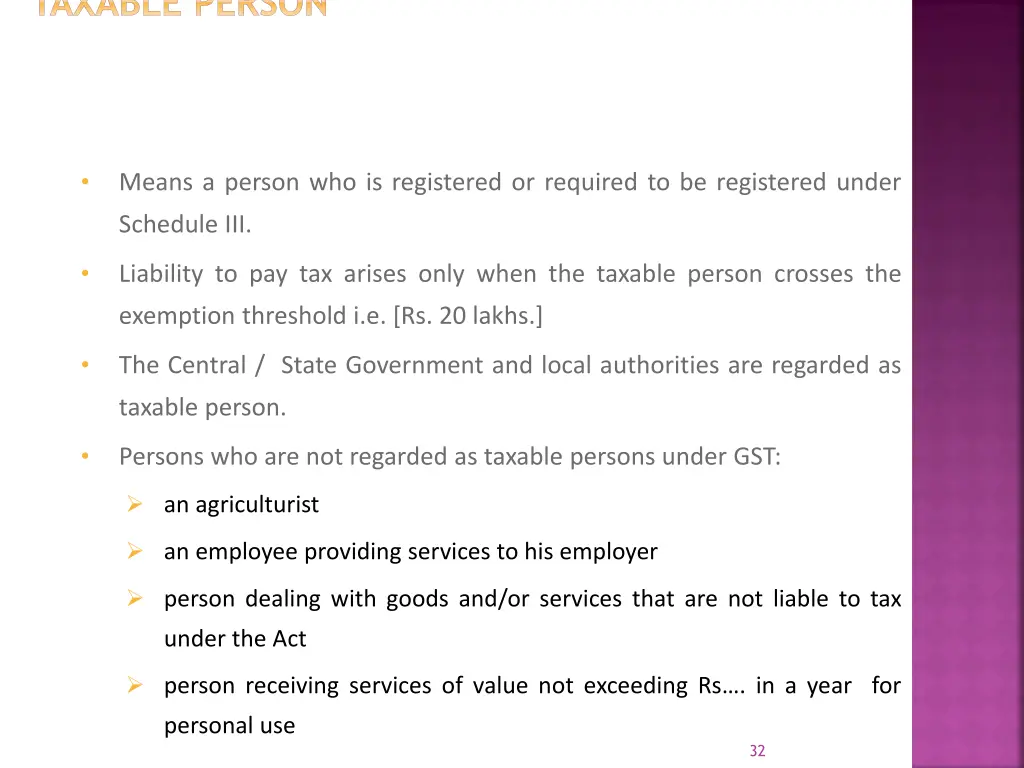 taxable person