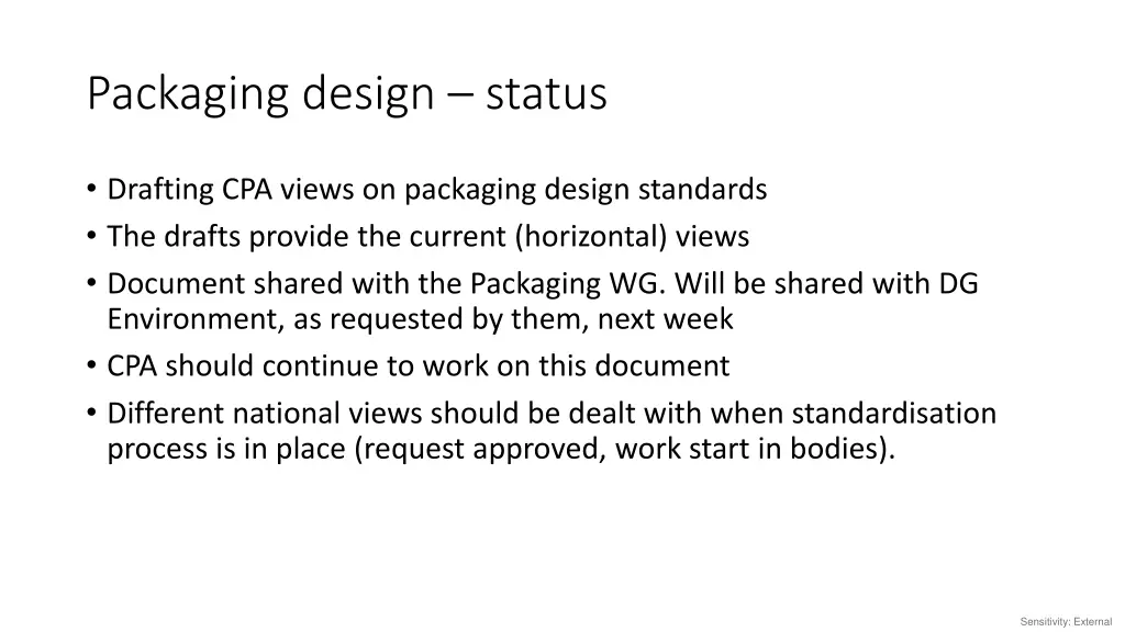 packaging design status