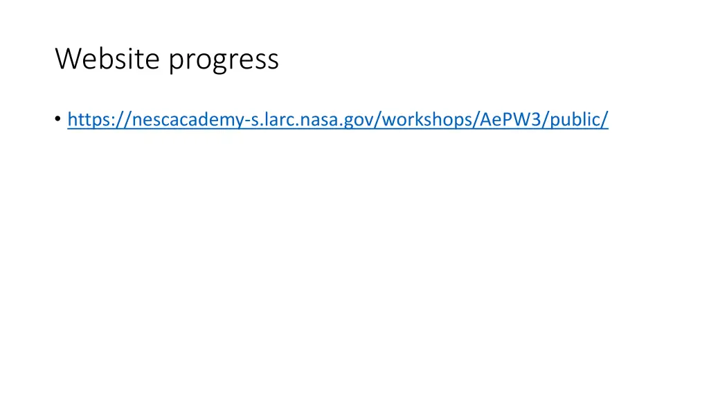 website progress