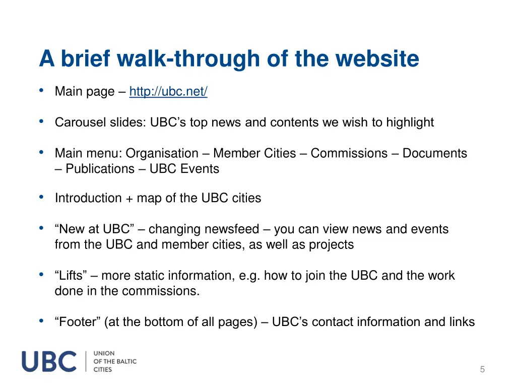 a brief walk through of the website