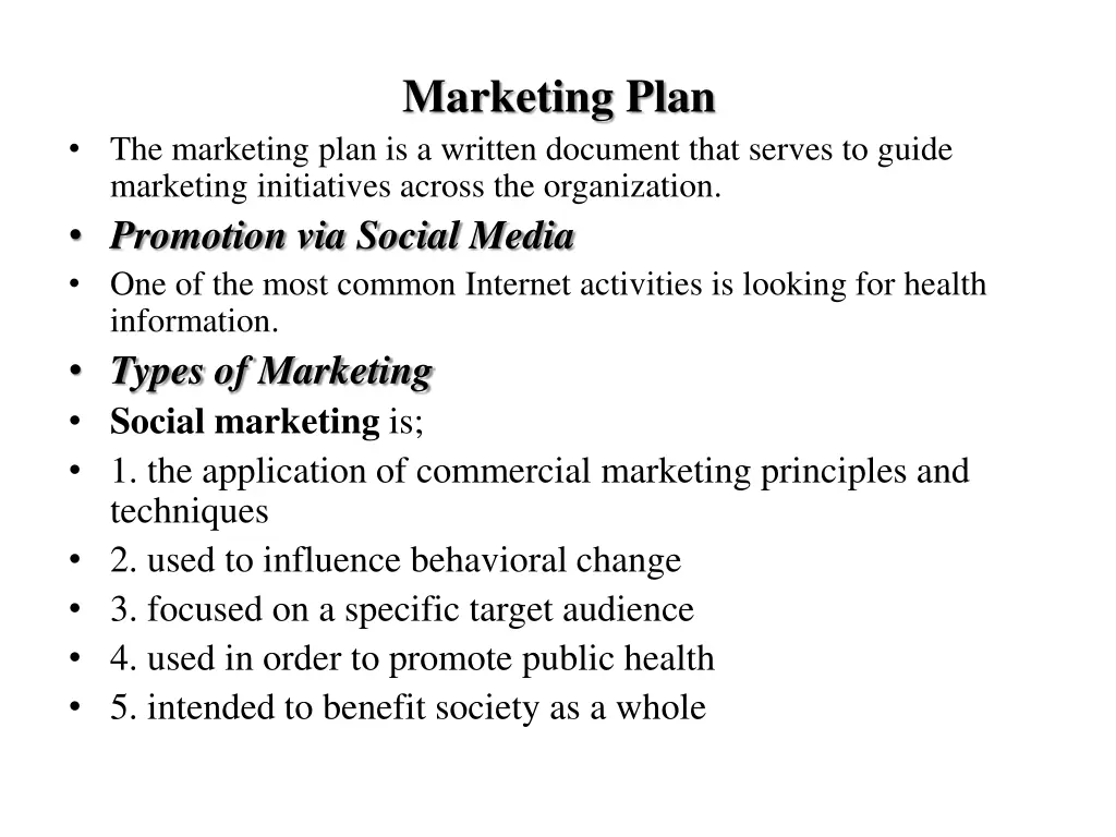 marketing plan