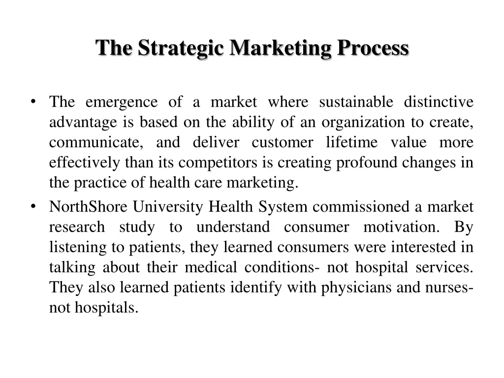 the strategic marketing process
