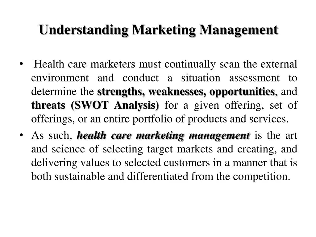 understanding marketing management