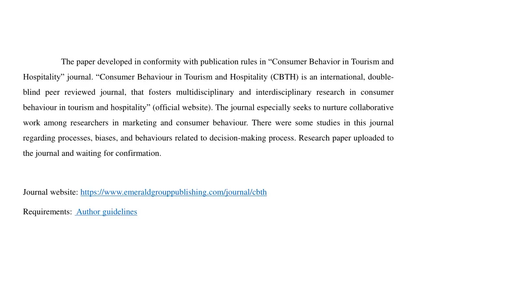 the paper developed in conformity with